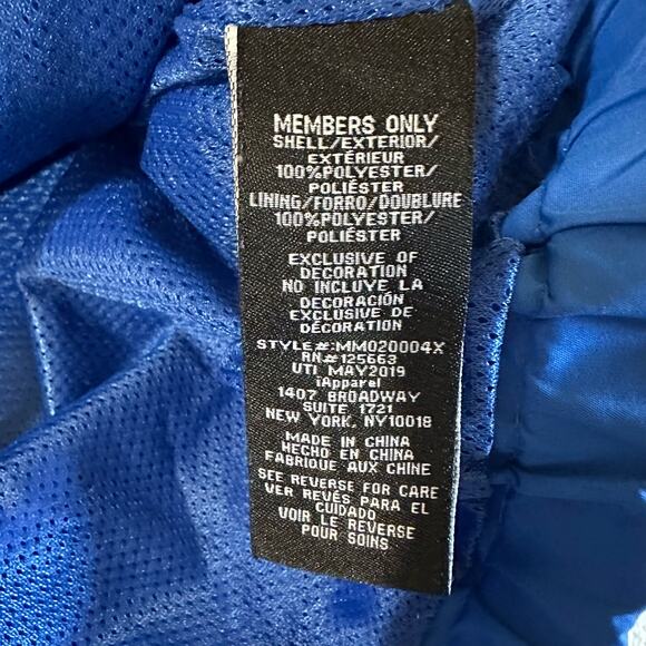 Members Only Solid Popover Windbreaker Large‎ Blue Black - Picture 9 of 11
